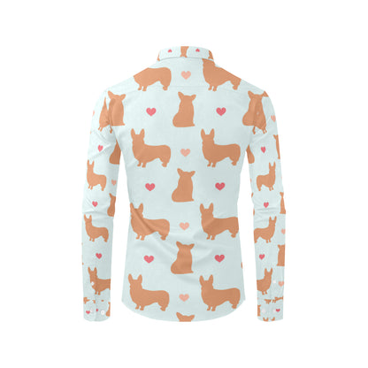 Pembroke Welsh Corgis Pattern Print Design A01 Men's Long Sleeve Shirt