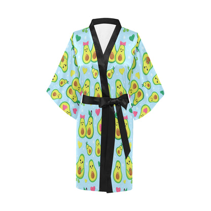 Avocado Pattern Print Design AC09 Women's Short Kimono