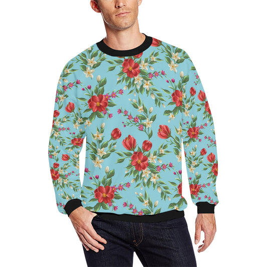 Summer Floral Pattern Print Design SF011 Men Long Sleeve Sweatshirt