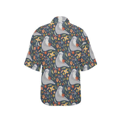 Sloth Print Design LKS303 Women's Hawaiian Shirt