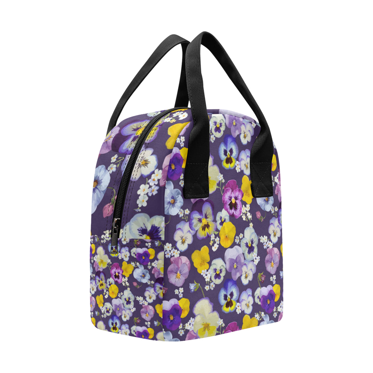 Pansy Pattern Print Design PS02 Insulated Lunch Bag