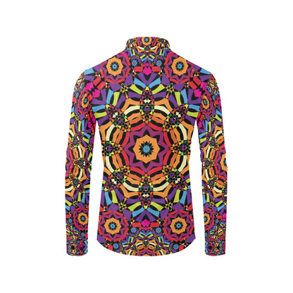 Kaleidoscope Pattern Print Design 01 Men's Long Sleeve Shirt
