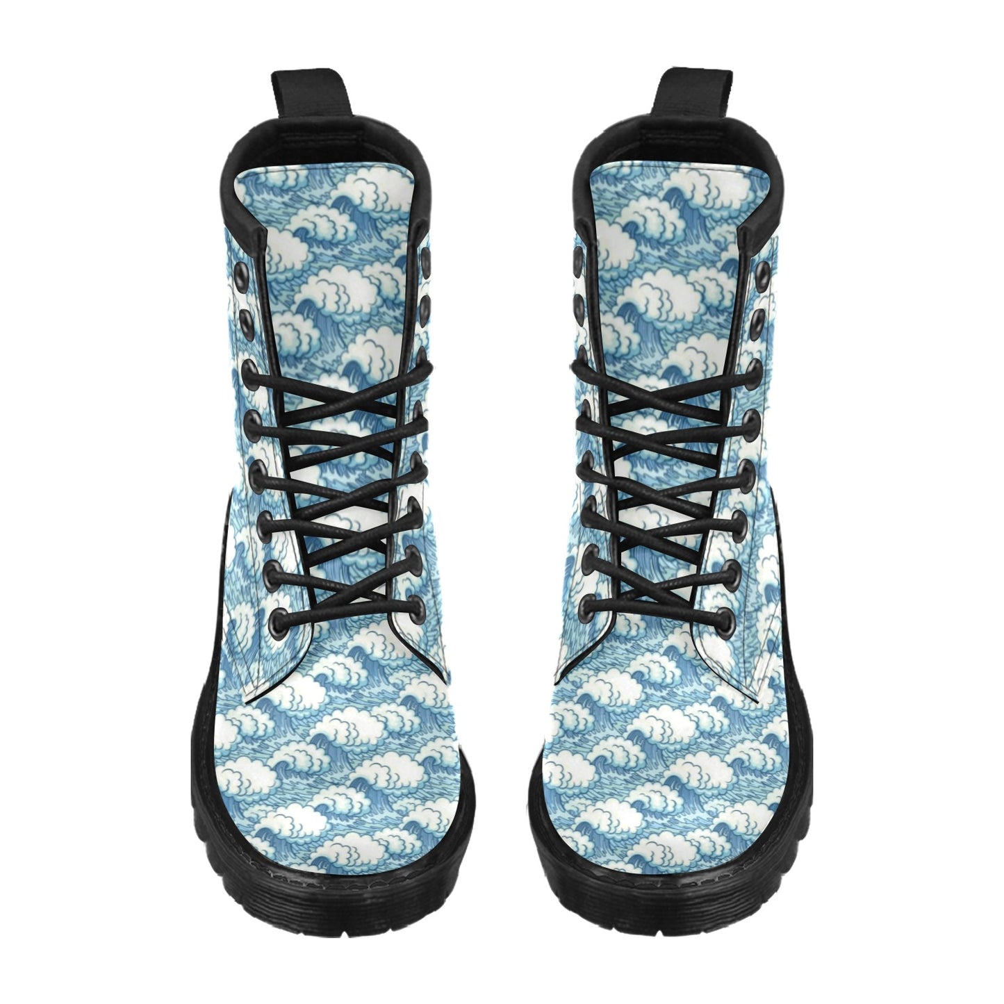 Wave Japan Style Print Design LKS304 Women's Boots