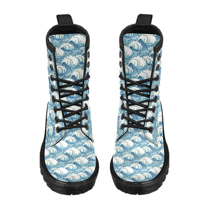 Wave Japan Style Print Design LKS304 Women's Boots