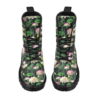 Water Lily Pattern Print Design WL010 Women's Boots