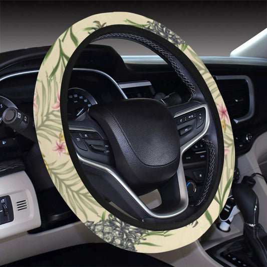 Pineapple Pattern Print Design PP012 Steering Wheel Cover with Elastic Edge