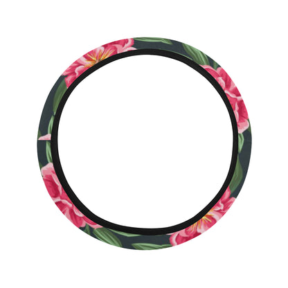 Summer Floral Pattern Print Design SF06 Steering Wheel Cover with Elastic Edge