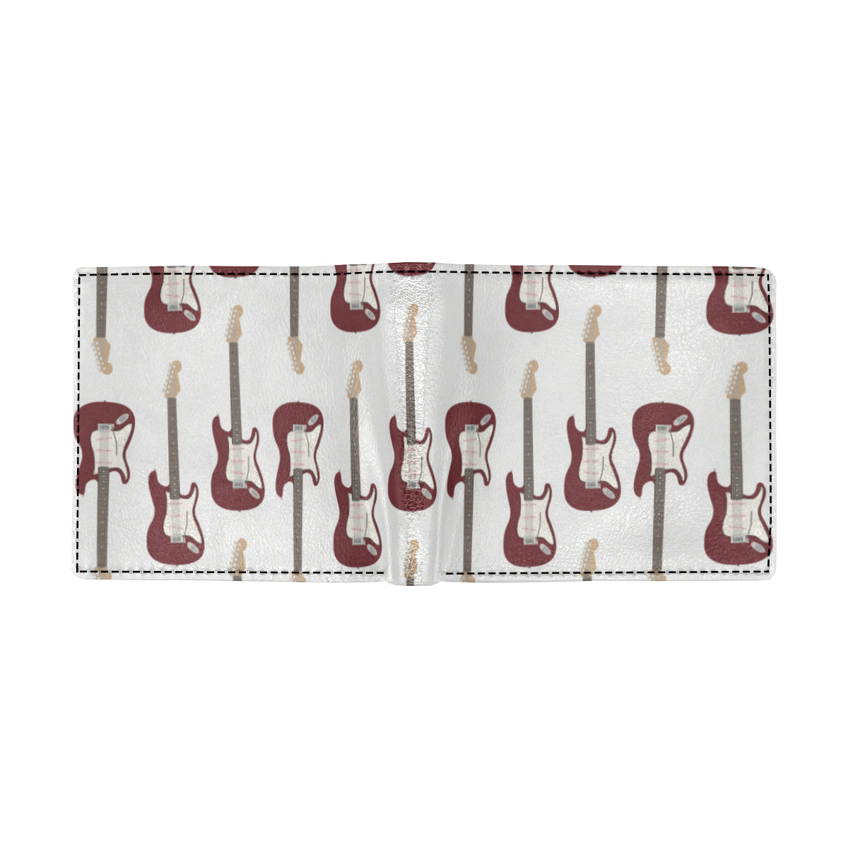 Bass Guitar Pattern Print Design 03 Men's ID Card Wallet