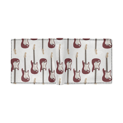 Bass Guitar Pattern Print Design 03 Men's ID Card Wallet