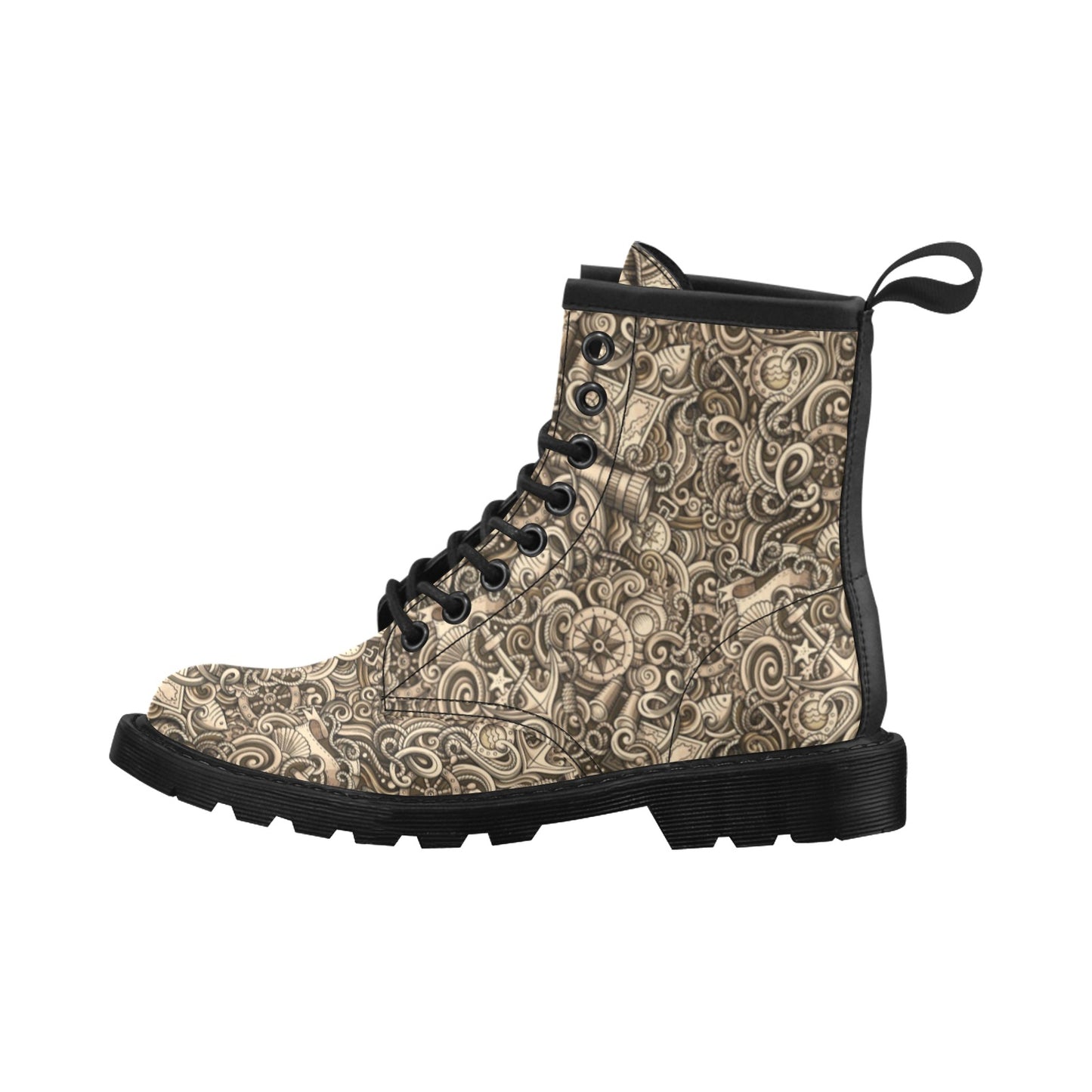 Nautical Tattoo Design Themed Print Women's Boots