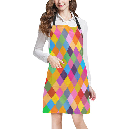 Harlequin Pattern Print Design 02 Apron with Pocket