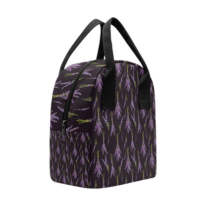 Lavender Pattern Print Design LV05 Insulated Lunch Bag