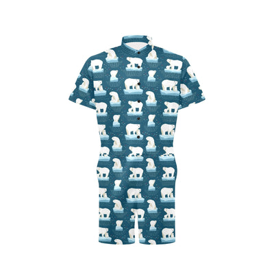 Polar Bear Pattern Print Design PB02 Men's Romper