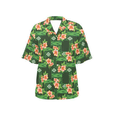 Hibiscus Pattern Print Design HB05 Women's Hawaiian Shirt