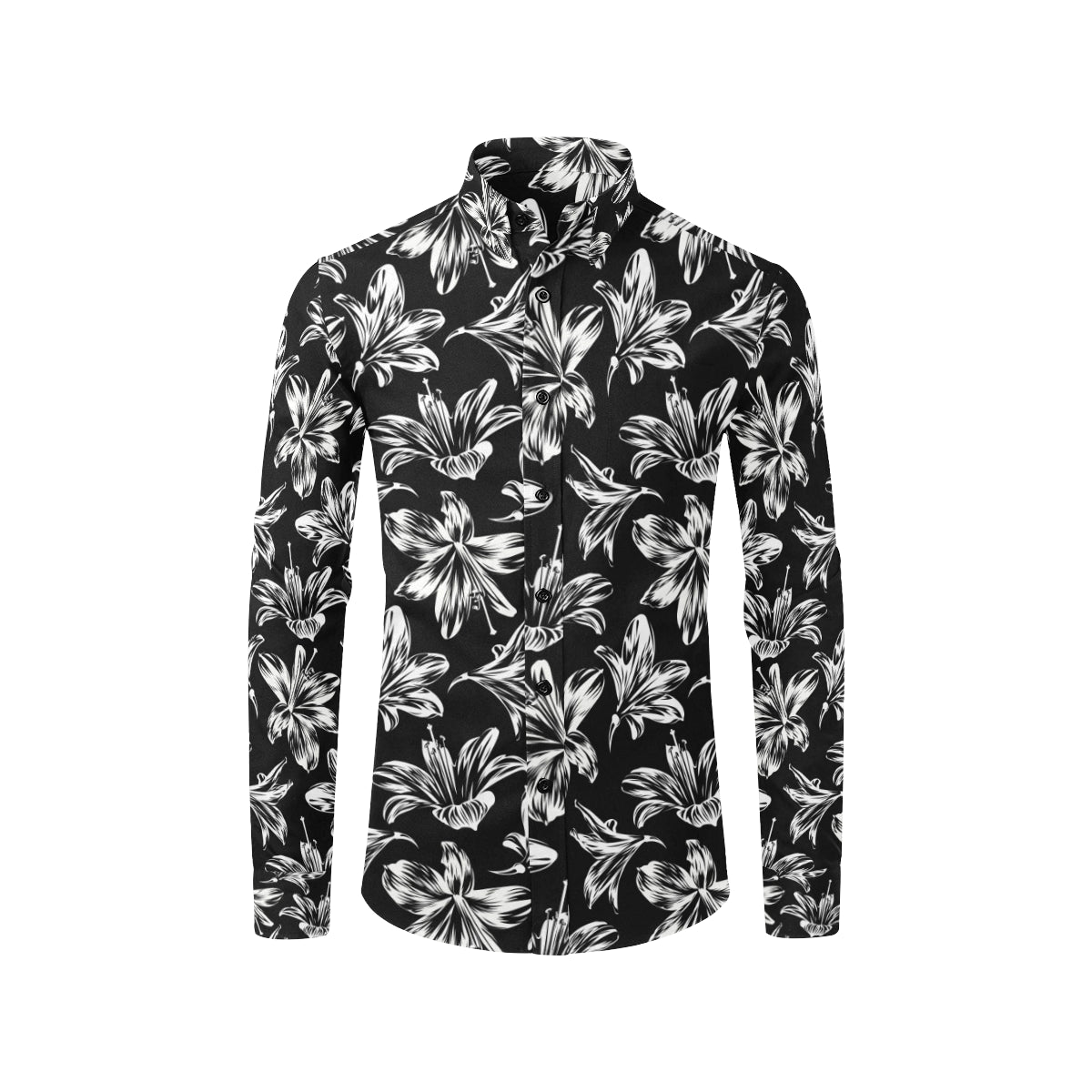 Amaryllis Pattern Print Design AL04 Men's Long Sleeve Shirt