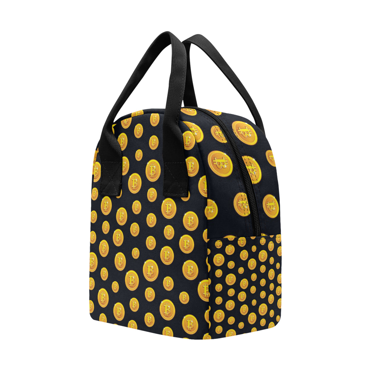Bitcoin Pattern Print Design DO04 Insulated Lunch Bag