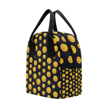 Bitcoin Pattern Print Design DO04 Insulated Lunch Bag