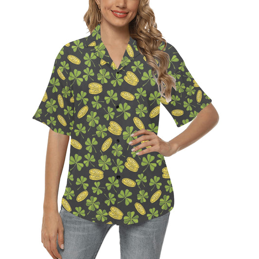 St Patricks Day Print Design LKS305 Women's Hawaiian Shirt