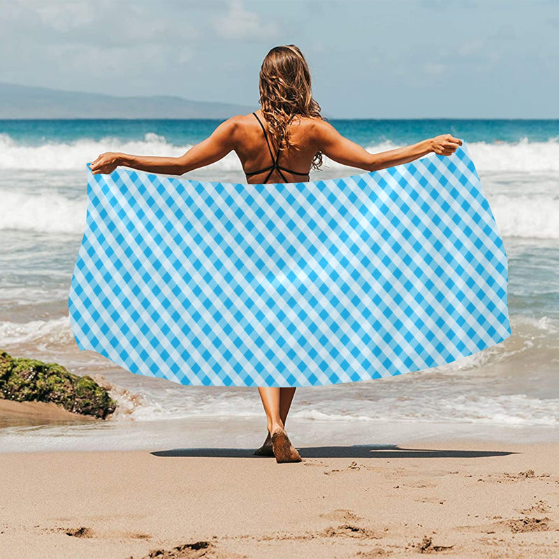 Gingham Print Design LKS401 Beach Towel 32" x 71"