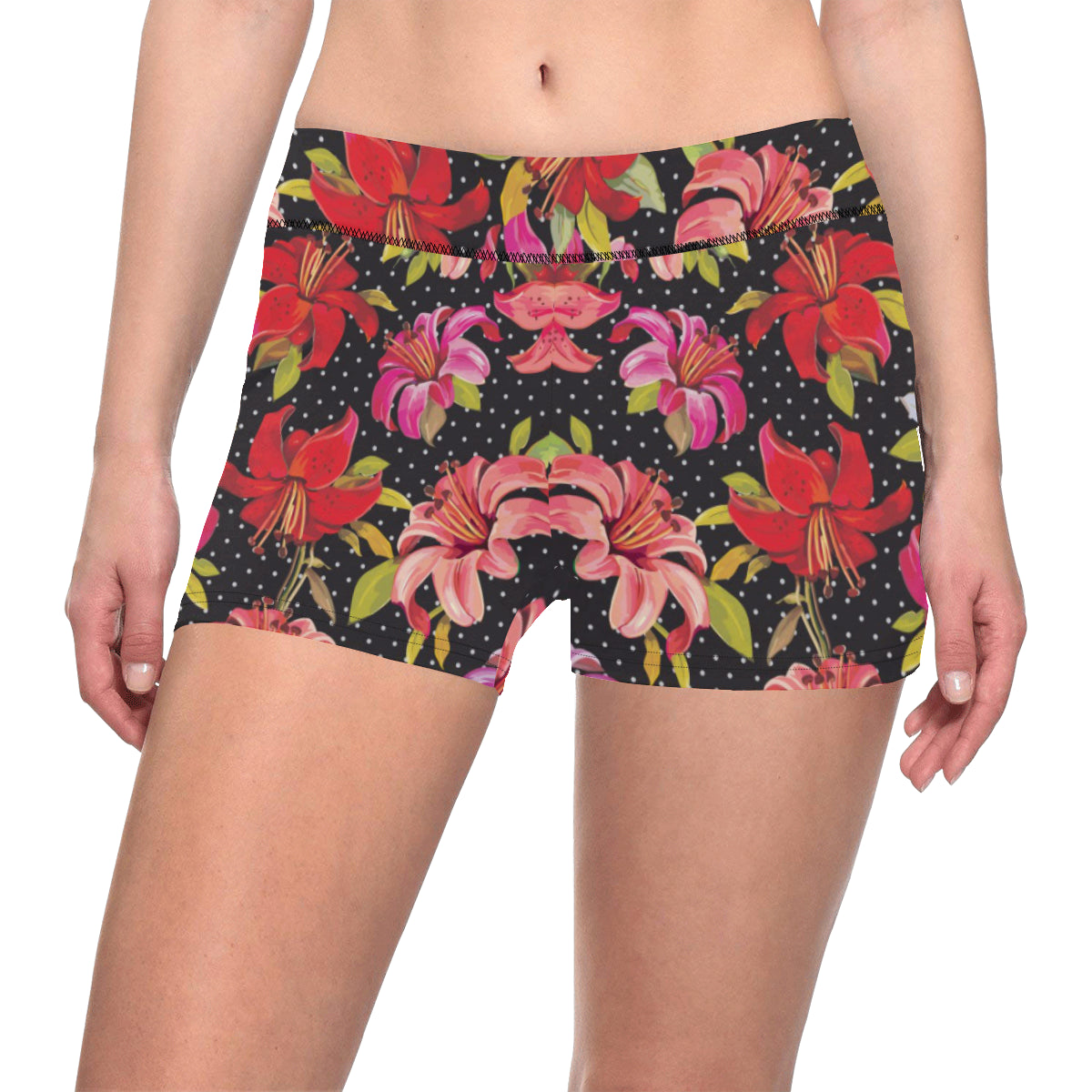 Lily Pattern Print Design LY012 Yoga Shorts