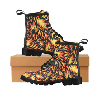 Flame Fire Design Pattern Women's Boots