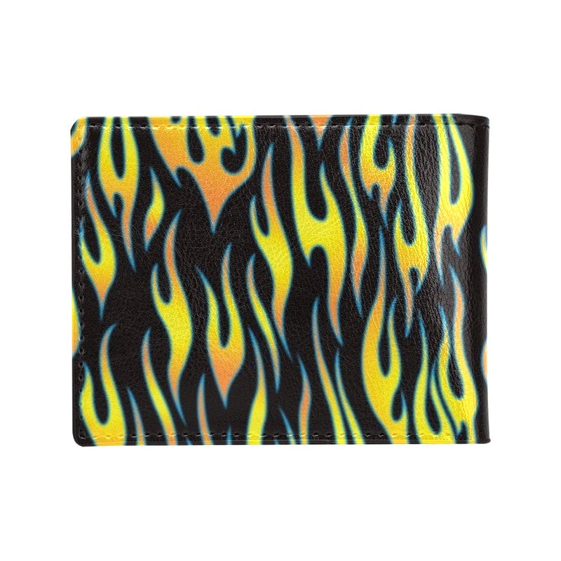 Flame Fire Yellow Pattern Men's ID Card Wallet