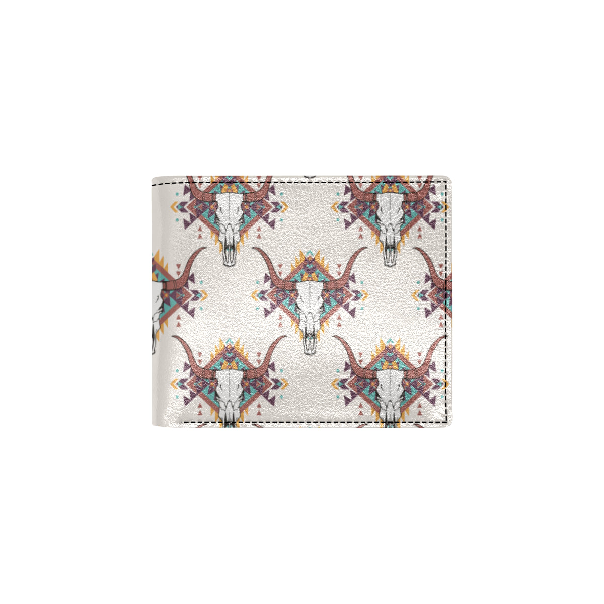 Buffalo Head Pattern Print Design 02 Men's ID Card Wallet