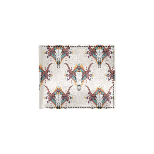 Buffalo Head Pattern Print Design 02 Men's ID Card Wallet