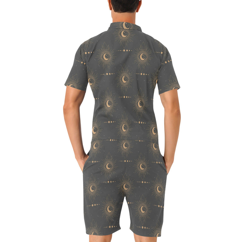 Moon Boho Pattern Print Design 02 Men's Romper