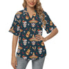 sugar skull Mexican Women's Hawaiian Shirt