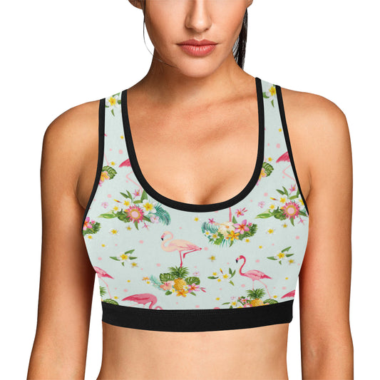 Flamingo Sweet Pattern Sports Bra