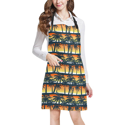 Palm Tree Pattern Print Design PT011 Apron with Pocket