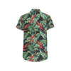 Bird Of Paradise Pattern Print Design BOP06 Men's Short Sleeve Button Up Shirt