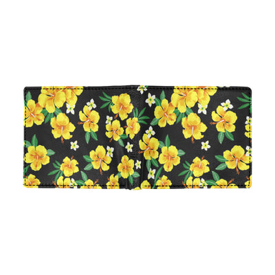 Yellow Hibiscus Pattern Print Design HB08 Men's ID Card Wallet