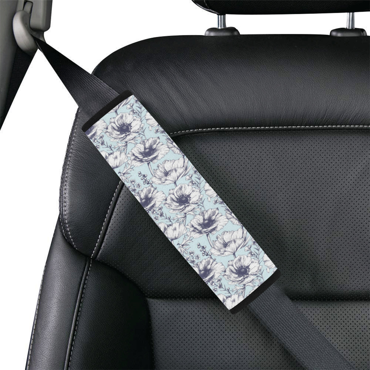 Anemone Pattern Print Design 02 Car Seat Belt Cover