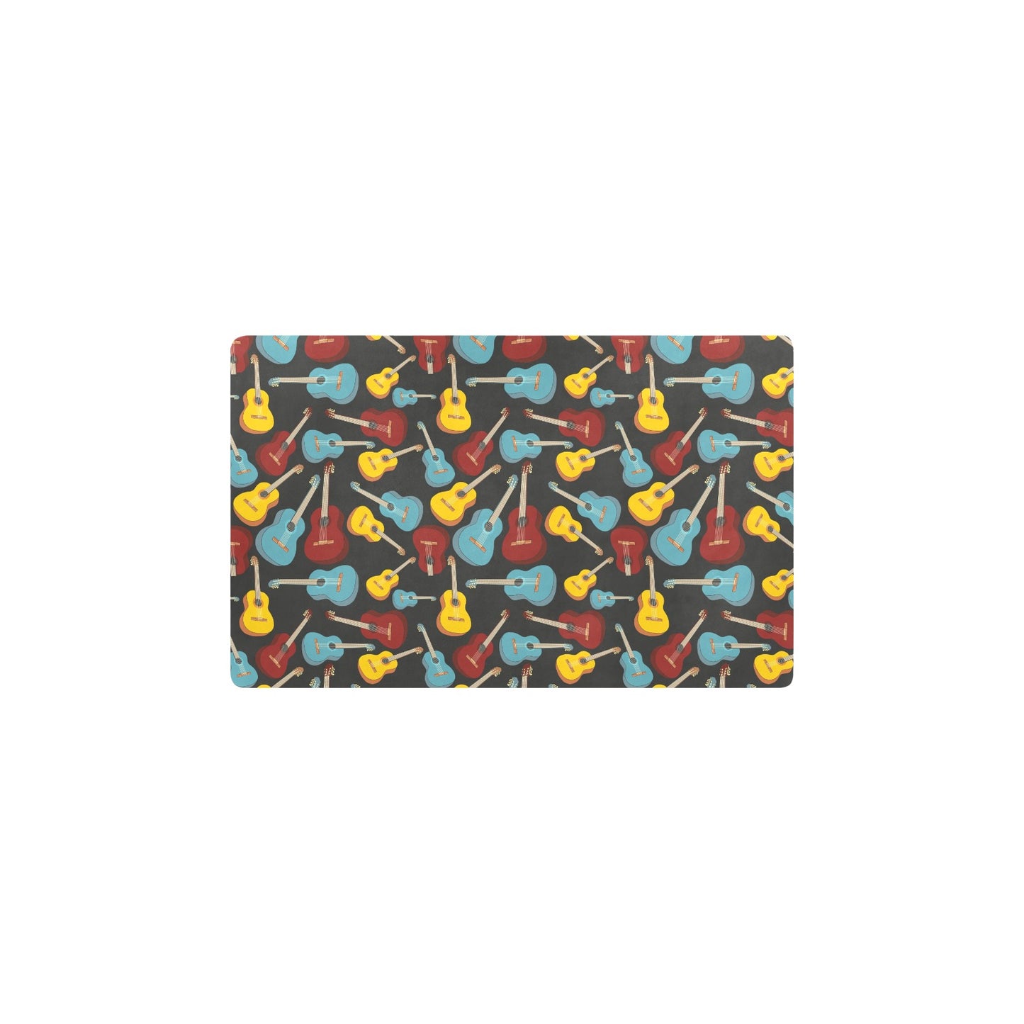 Acoustic Guitar Pattern Print Design 01 Kitchen Mat