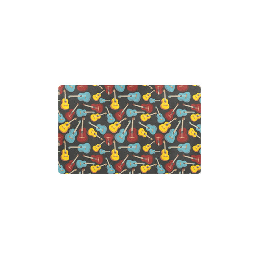 Acoustic Guitar Pattern Print Design 01 Kitchen Mat