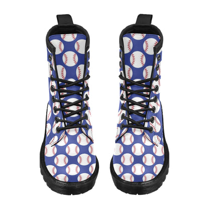 Baseball Blue Background Women's Boots