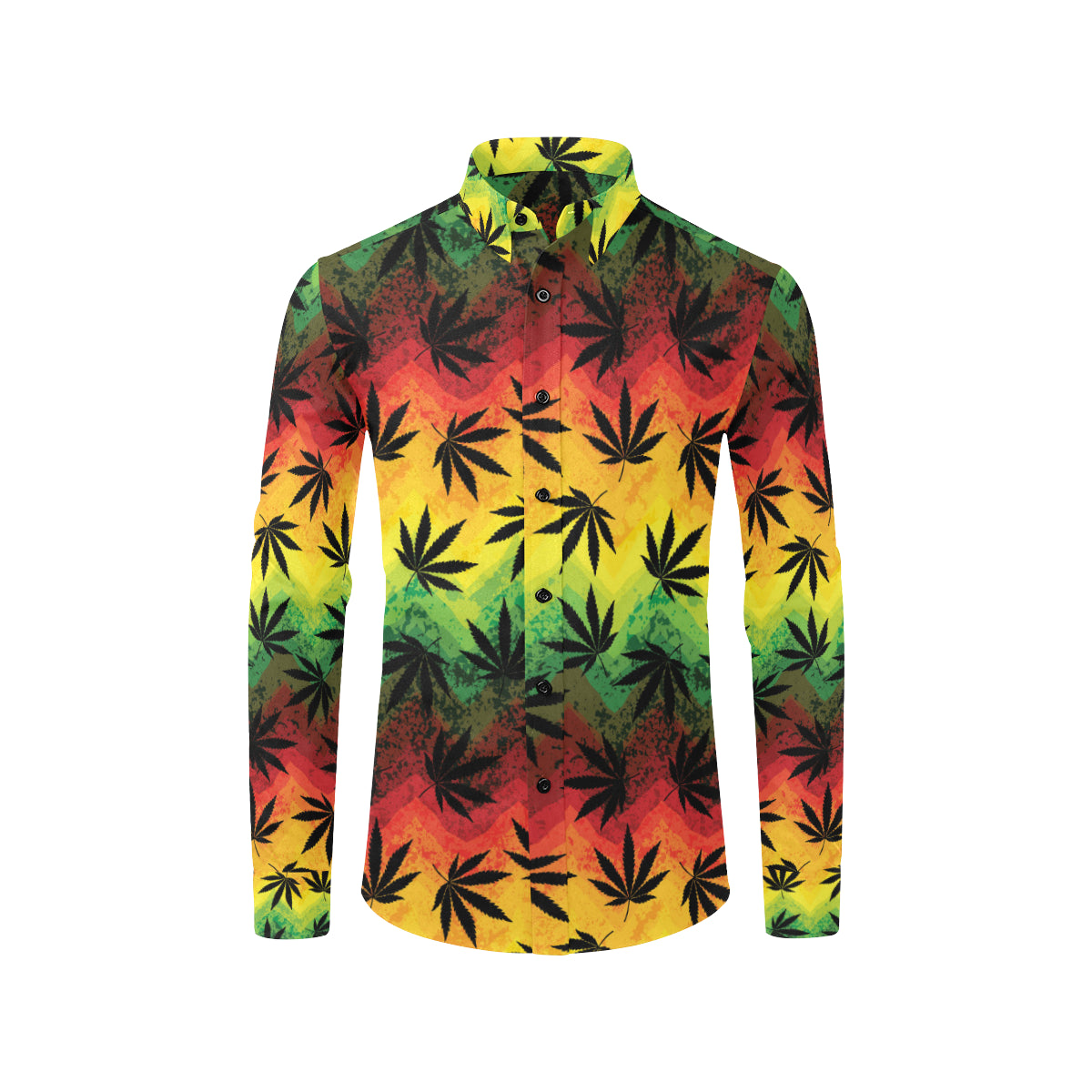 Rasta Pattern Print Design A02 Men's Long Sleeve Shirt