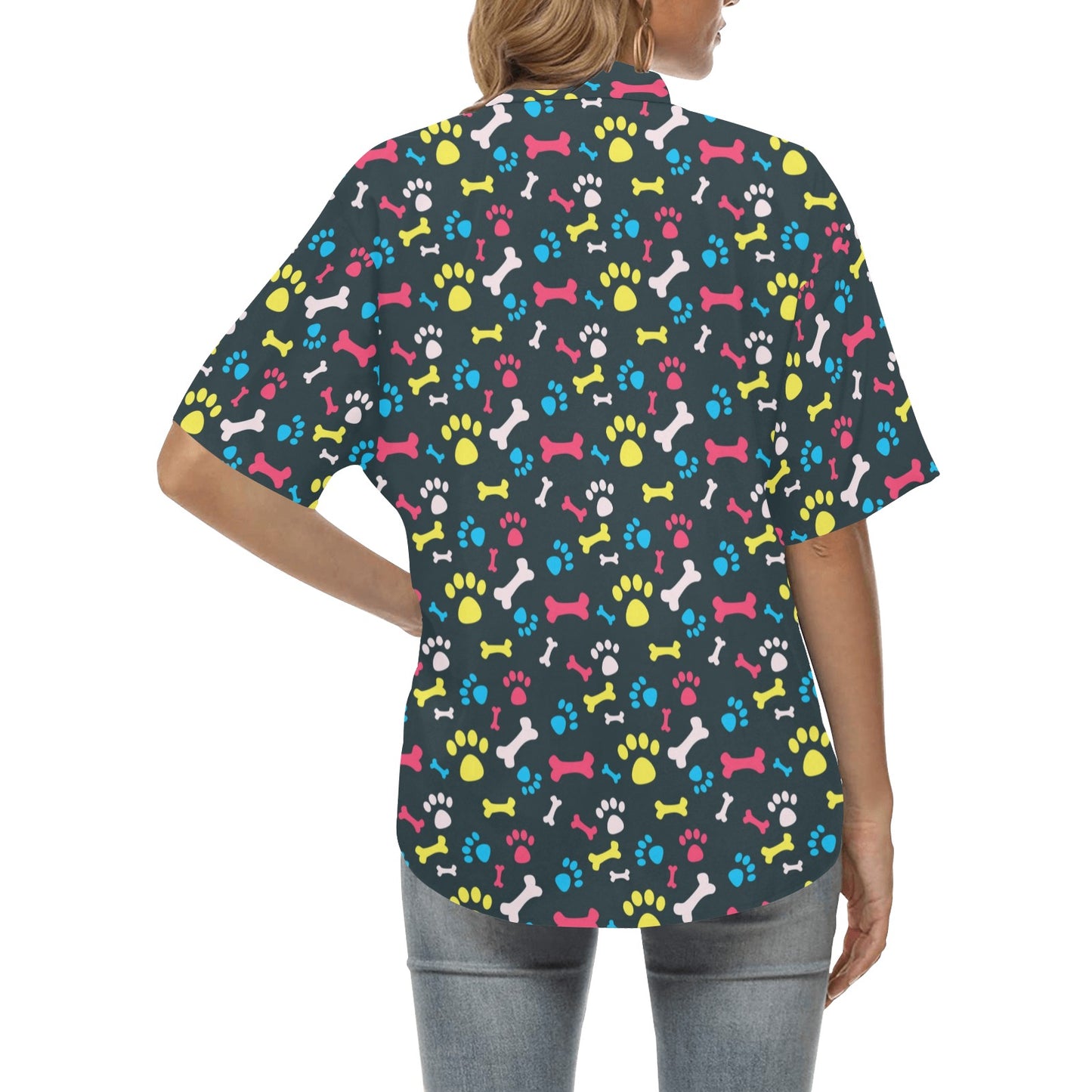 Paw Design Print Women's Hawaiian Shirt