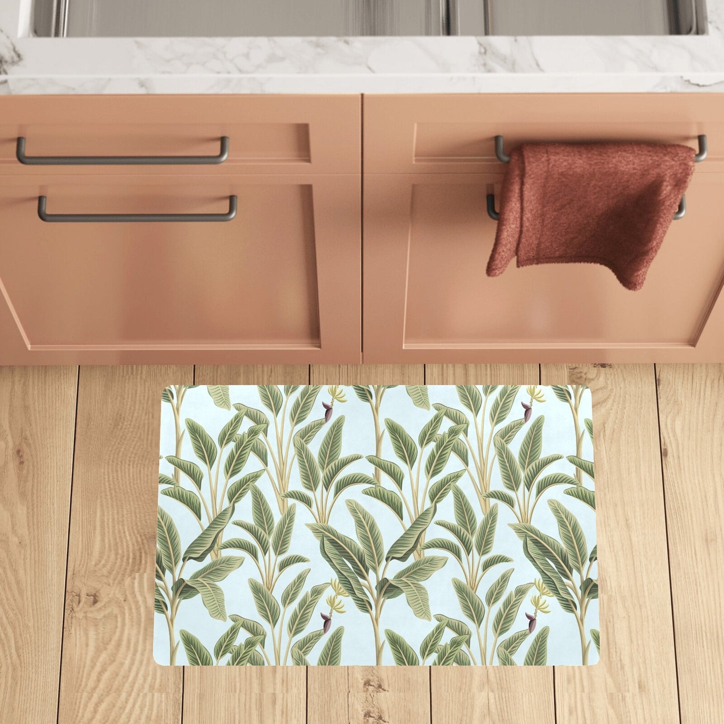 Banana Leaf Pattern Print Design BL03 Kitchen Mat