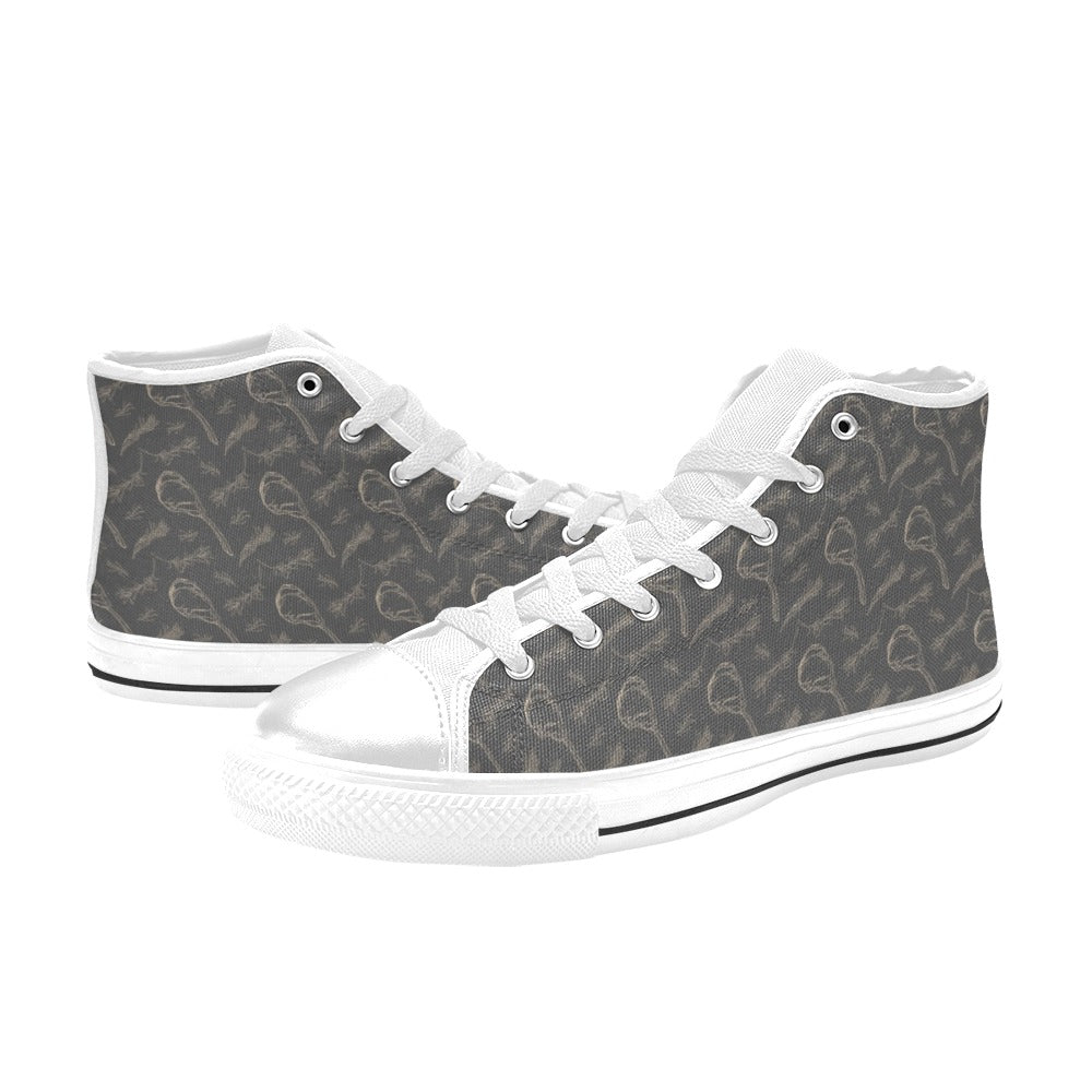 Steak Print Design LKS302 High Top Women's White Shoes