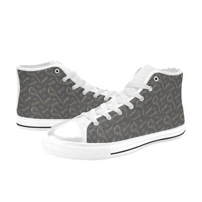 Steak Print Design LKS302 High Top Women's White Shoes