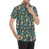 Cactus Pattern Print Design 05 Men's Short Sleeve Button Up Shirt