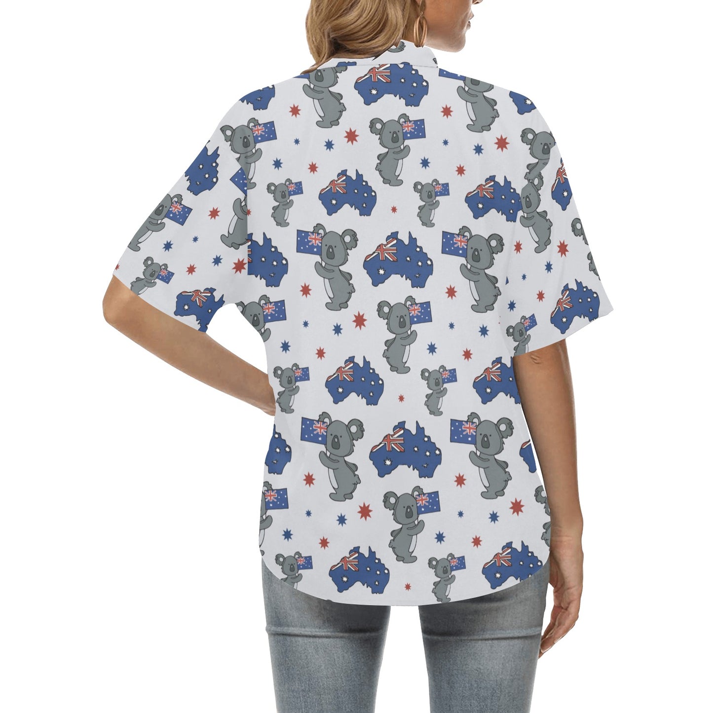 Koala Australia Day Themed Design Women's Hawaiian Shirt
