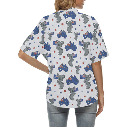 Koala Australia Day Themed Design Women's Hawaiian Shirt