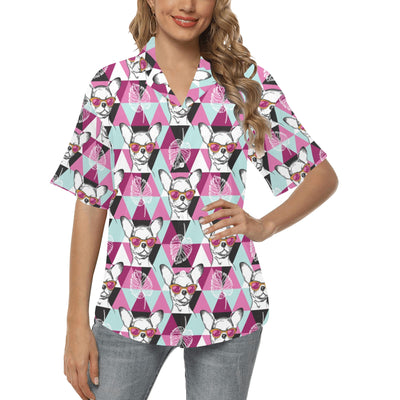 Chihuahua Cute Triangle Pattern Women's Hawaiian Shirt