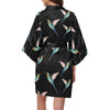 Hummingbird Pattern Print Design 06 Women's Short Kimono