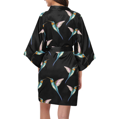 Hummingbird Pattern Print Design 06 Women's Short Kimono