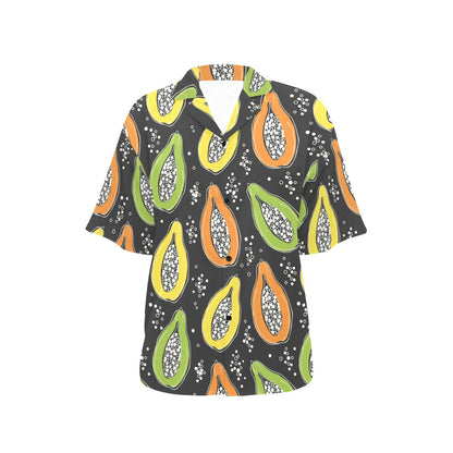 Papaya Pattern Print Design PP05 Women's Hawaiian Shirt